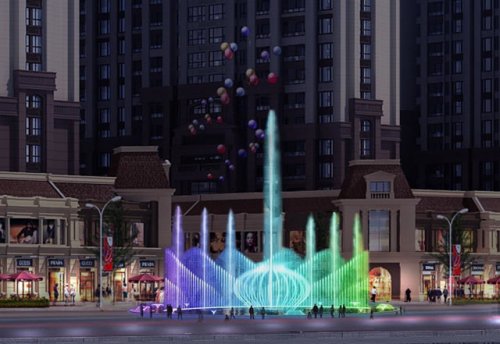 商務(wù)辦公樓廣場(chǎng)旱地噴泉