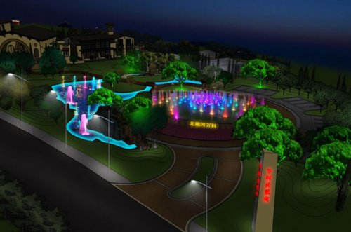 別墅園林廣場(chǎng)音樂(lè)噴泉