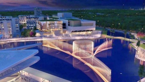 商業(yè)廣場(chǎng)湖泊水景音樂(lè)噴泉